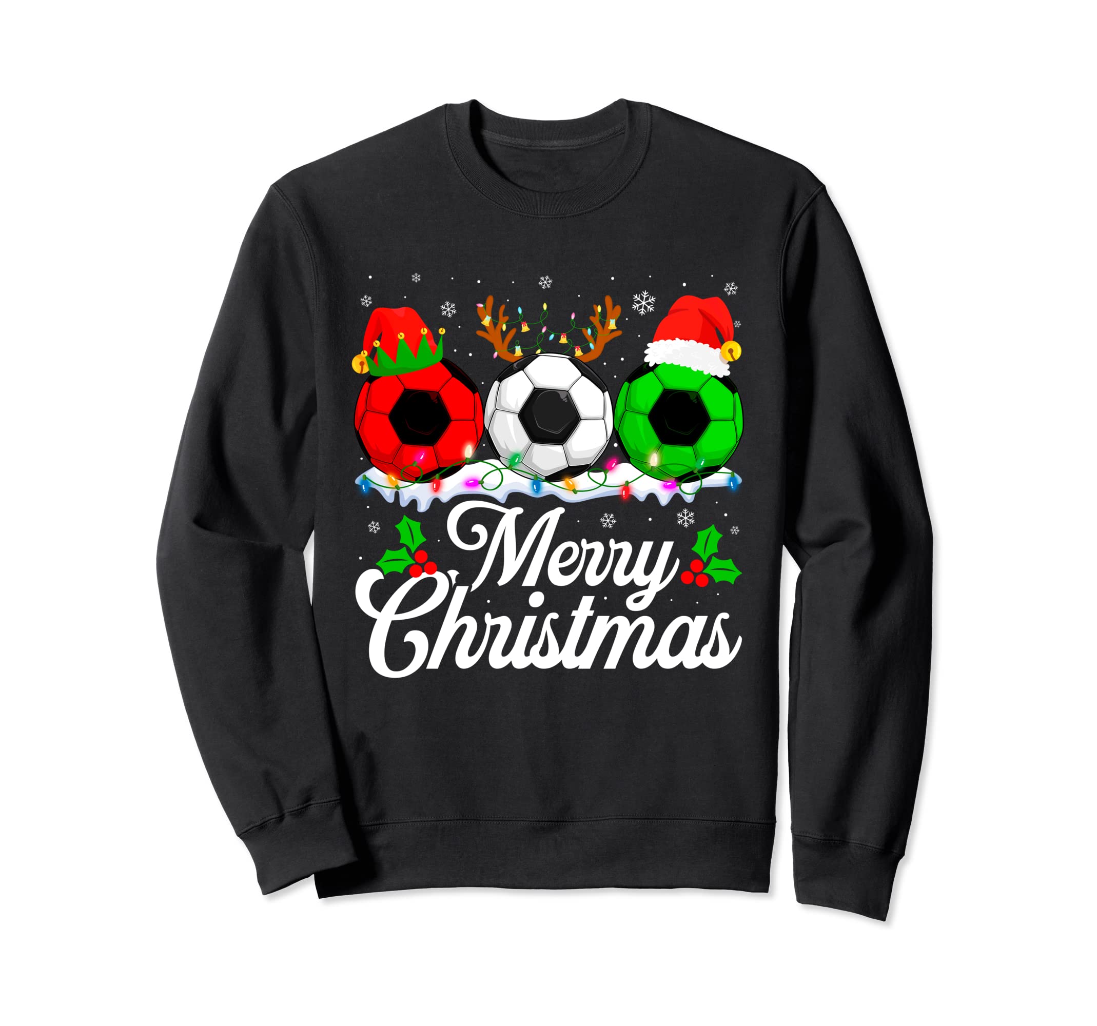 Soccer Santa Hat Light Sweatshirt - Aesthetic Graphic Unisex