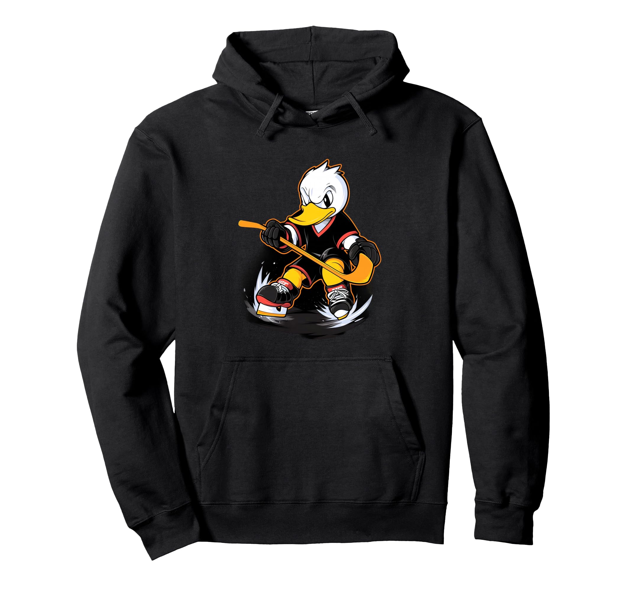 Duck Ice Hockey Player Hockey Stick Hoodie - Streetwear Style Men Women