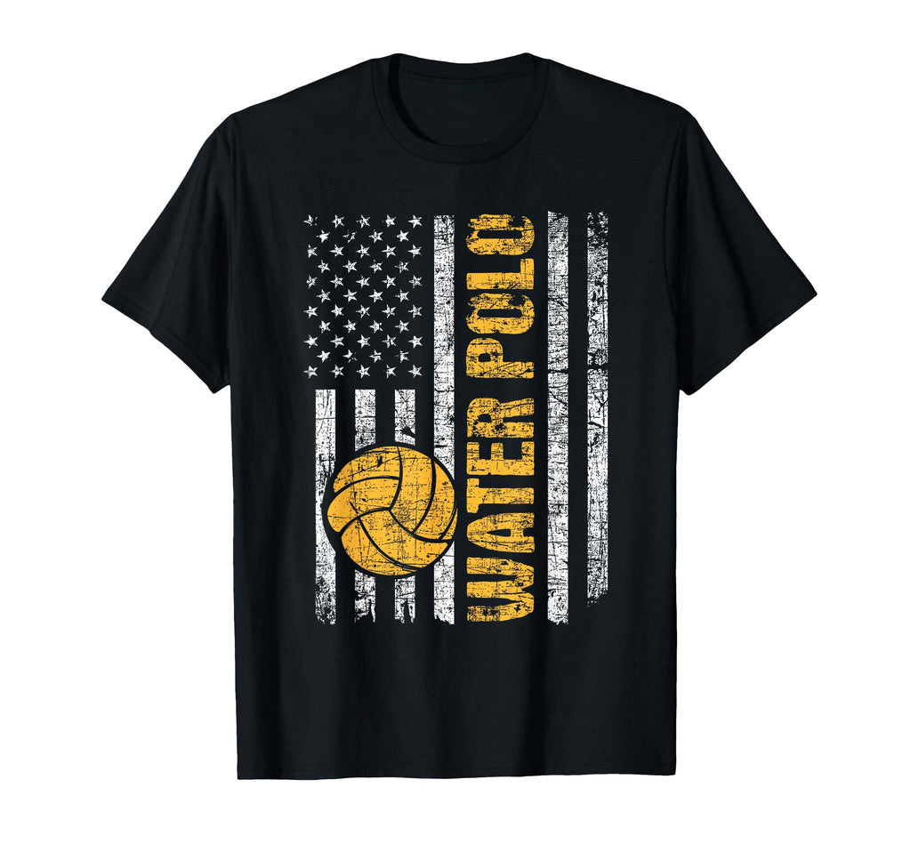 Water Polo Usa Flag Goalie Sportsmen T-Shirt - Trendy Graphic Unisex