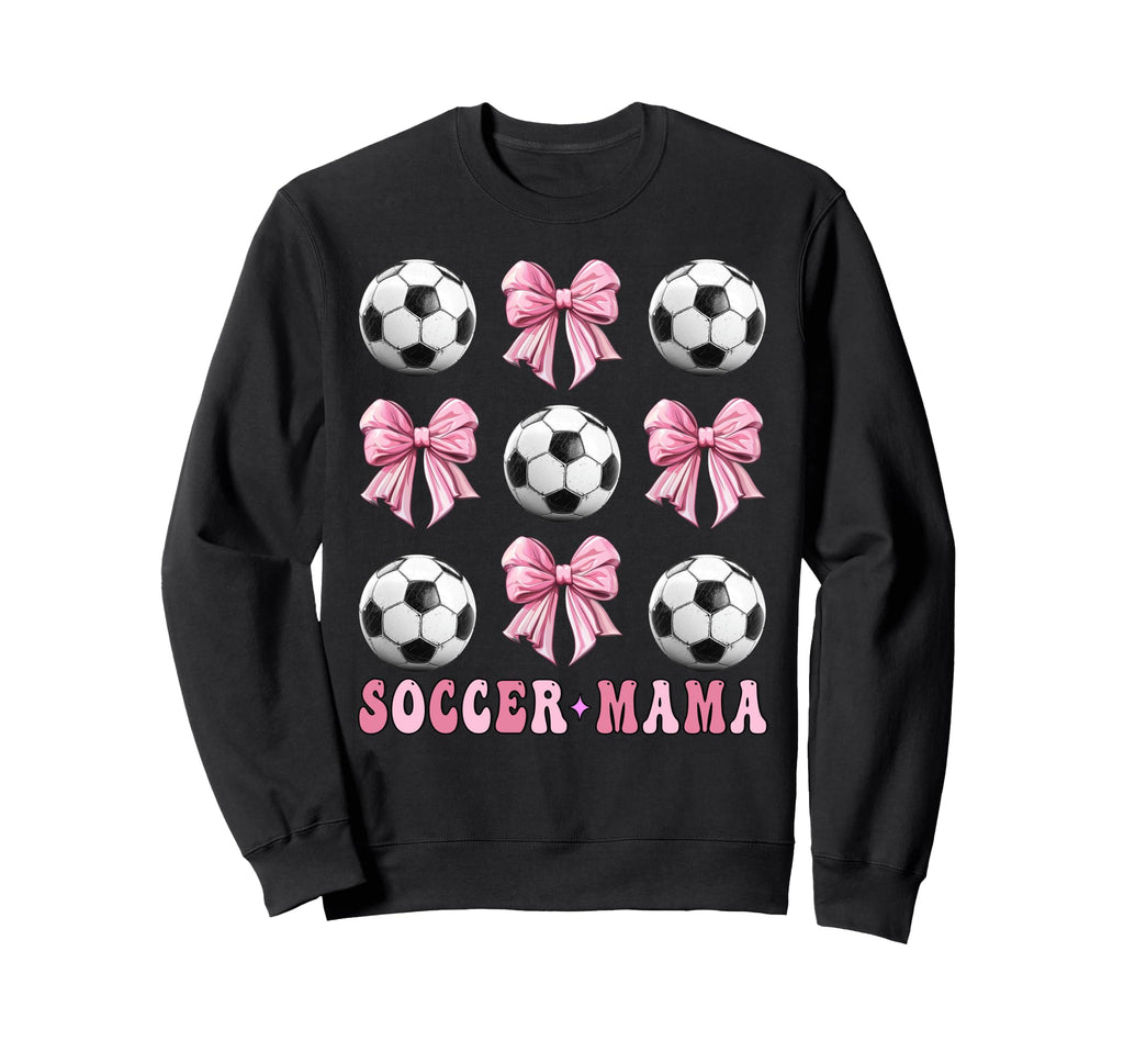 Soccer Mama Coquette Bow Soccer Sweatshirt - Unique Graphic Men Women