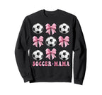 Soccer Mama Coquette Bow Soccer Sweatshirt - Unique Graphic Men Women