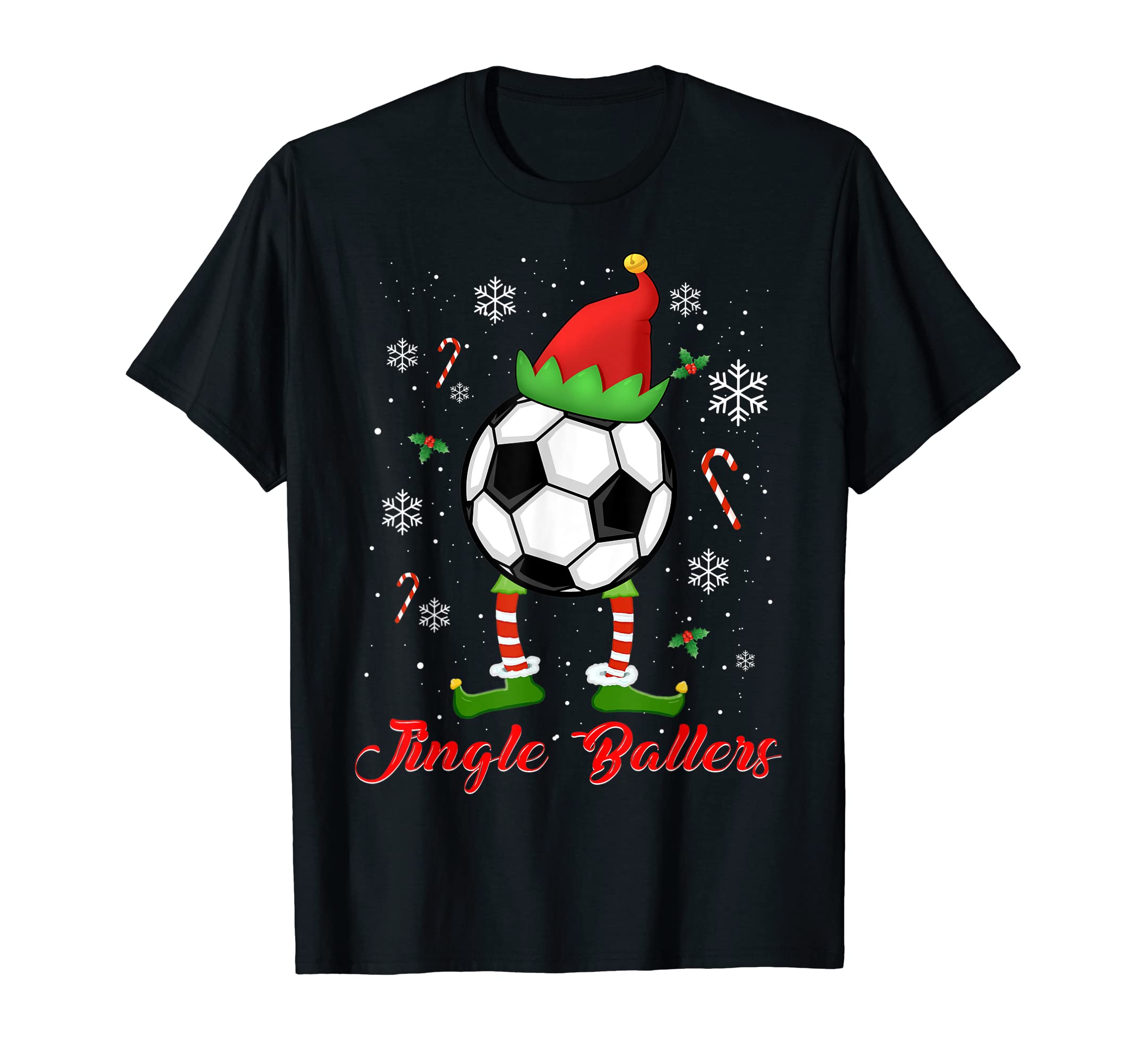 Jingle Ballers Soccer Football Elf Gift T-Shirt - Novelty Apparel Unisex