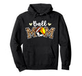Ball Mom Leopard Softball Soccer Hoodie - Casual Everyday Wear for Adults