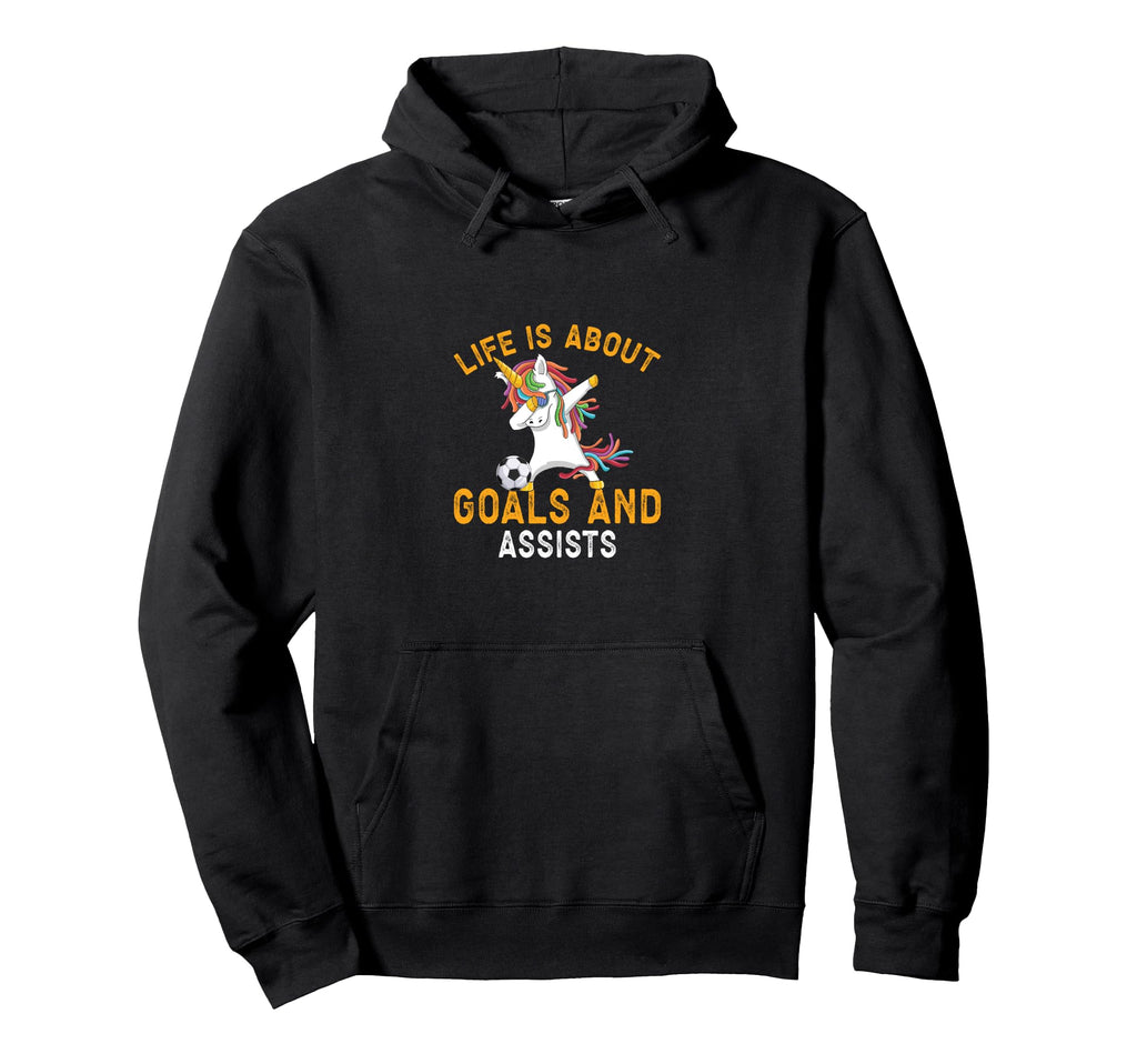 Soccer Life Is About Goals And Assists Hoodie - Unique Graphic for Adults