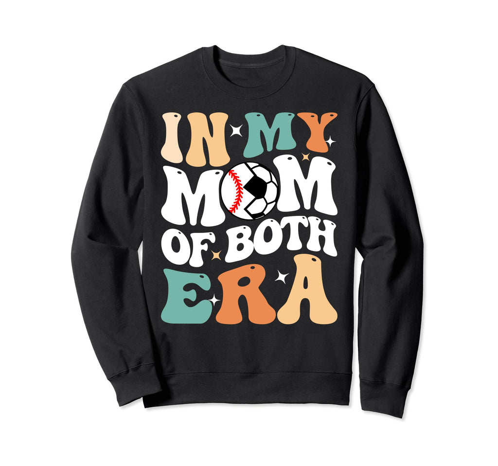 My Mom Both Era Funny Soccer Sweatshirt - Casual Everyday Wear for Adults