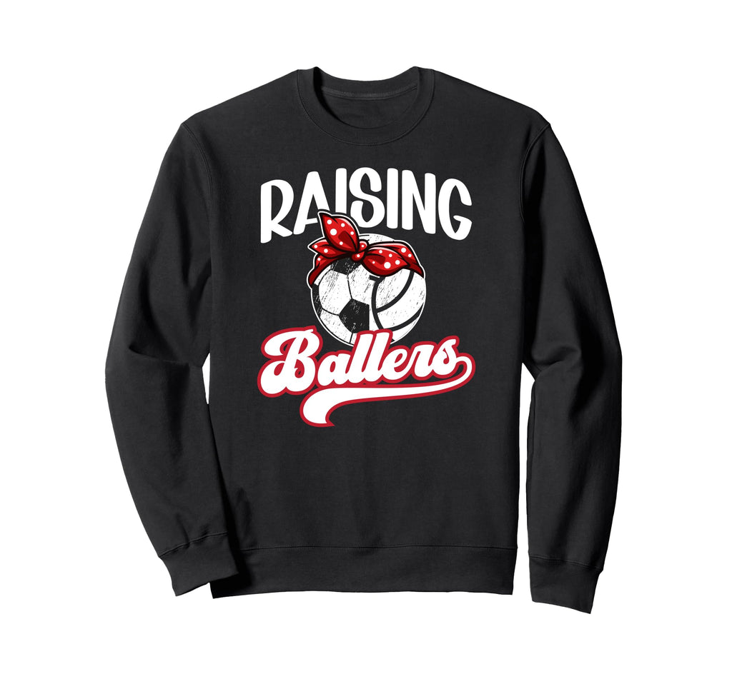 Raising Ballers Soccer Volleyball Mom Sweatshirt - Minimalist Print Unisex