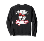 Raising Ballers Soccer Volleyball Mom Sweatshirt - Minimalist Print Unisex