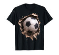 Soccer Ball Torn Fabric Bursting 3D T-Shirt - Fun Novelty Design Unisex