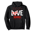 Love Soccer Funny Hearty Soccer Field Game Hoodie - Unique Graphic Unisex