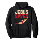 Jesus Saves Soccer Football Goalie Hoodie - Custom Art Print Men Women