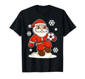 Sporty Santa Claus Soccer T-Shirt - Graphic Print Men Women