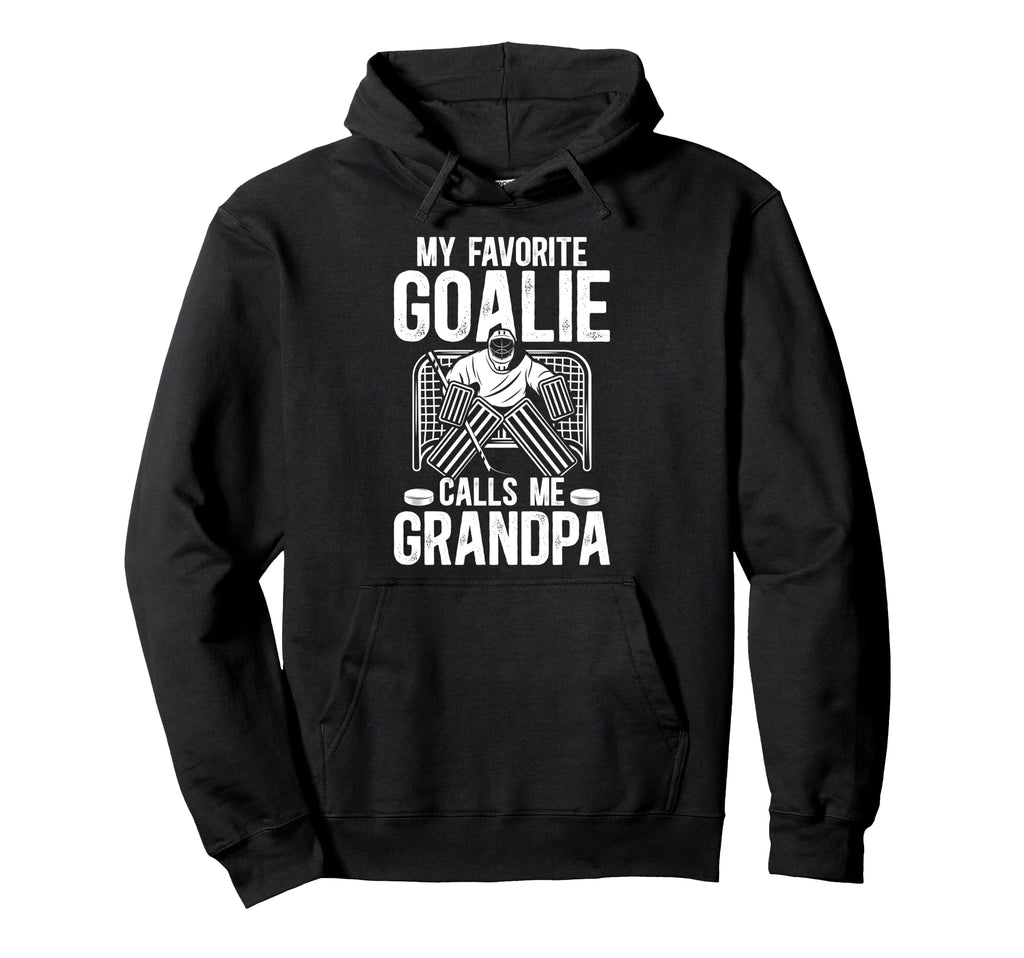 Proud Ice Hockey Goalie Grandpa Hockey Hoodie - Graphic Print Men Women
