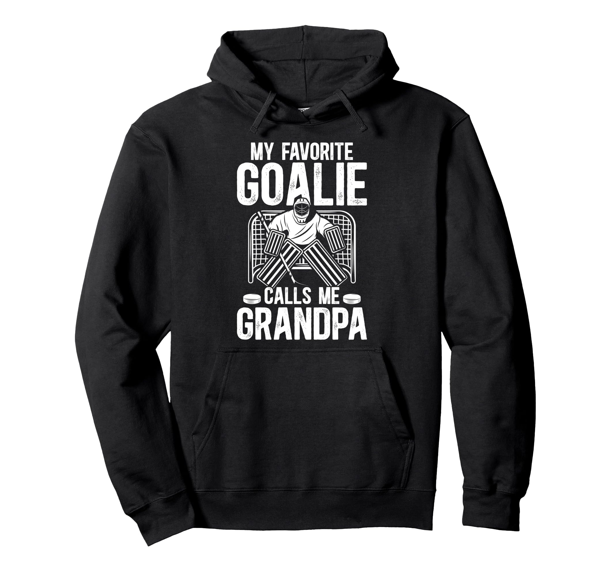Proud Ice Hockey Goalie Grandpa Hockey Hoodie - Graphic Print Men Women