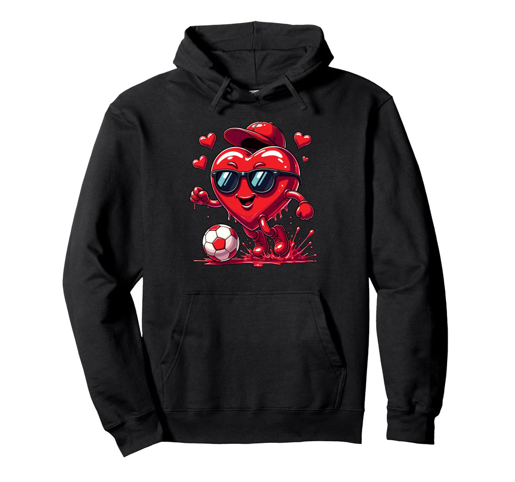 Valentine Soccer Heart Drip Sport Love Hoodie - Minimalist Print Men Women