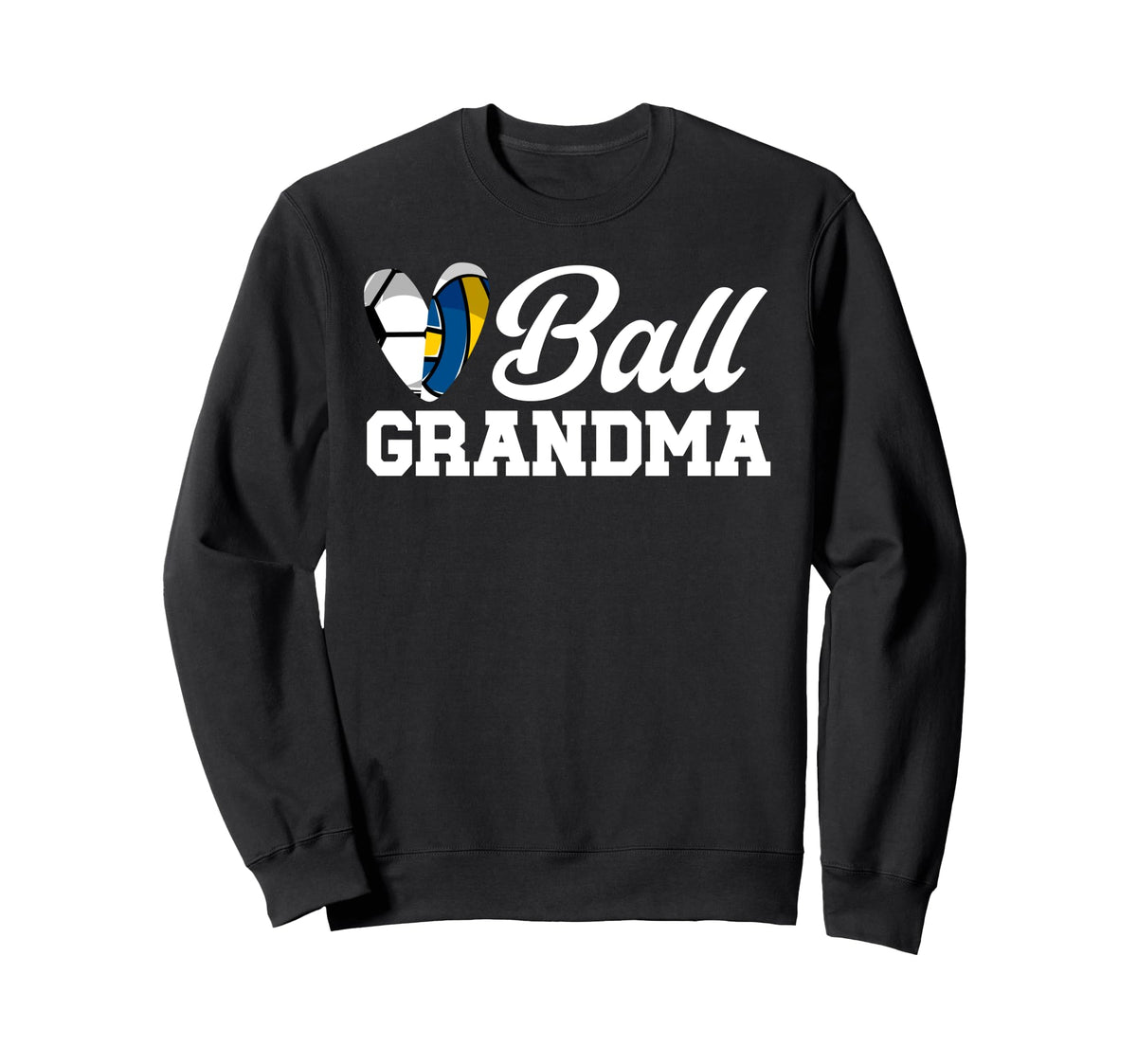 Ball Grandma Heart Volleyball Soccer Sweatshirt - Minimalist Print Unisex