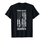 Proud Soccer Grandpa Usa Flag Family T-Shirt - Minimalist Print Unisex
