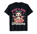 Just Who Loves Opossums Floral T-Shirt - Unique Graphic Unisex