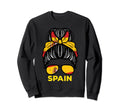 Spain Flag Spanish Hairbun Sweatshirt - Aesthetic Graphic for Adults