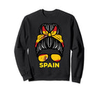 Spain Flag Spanish Hairbun Sweatshirt - Aesthetic Graphic for Adults
