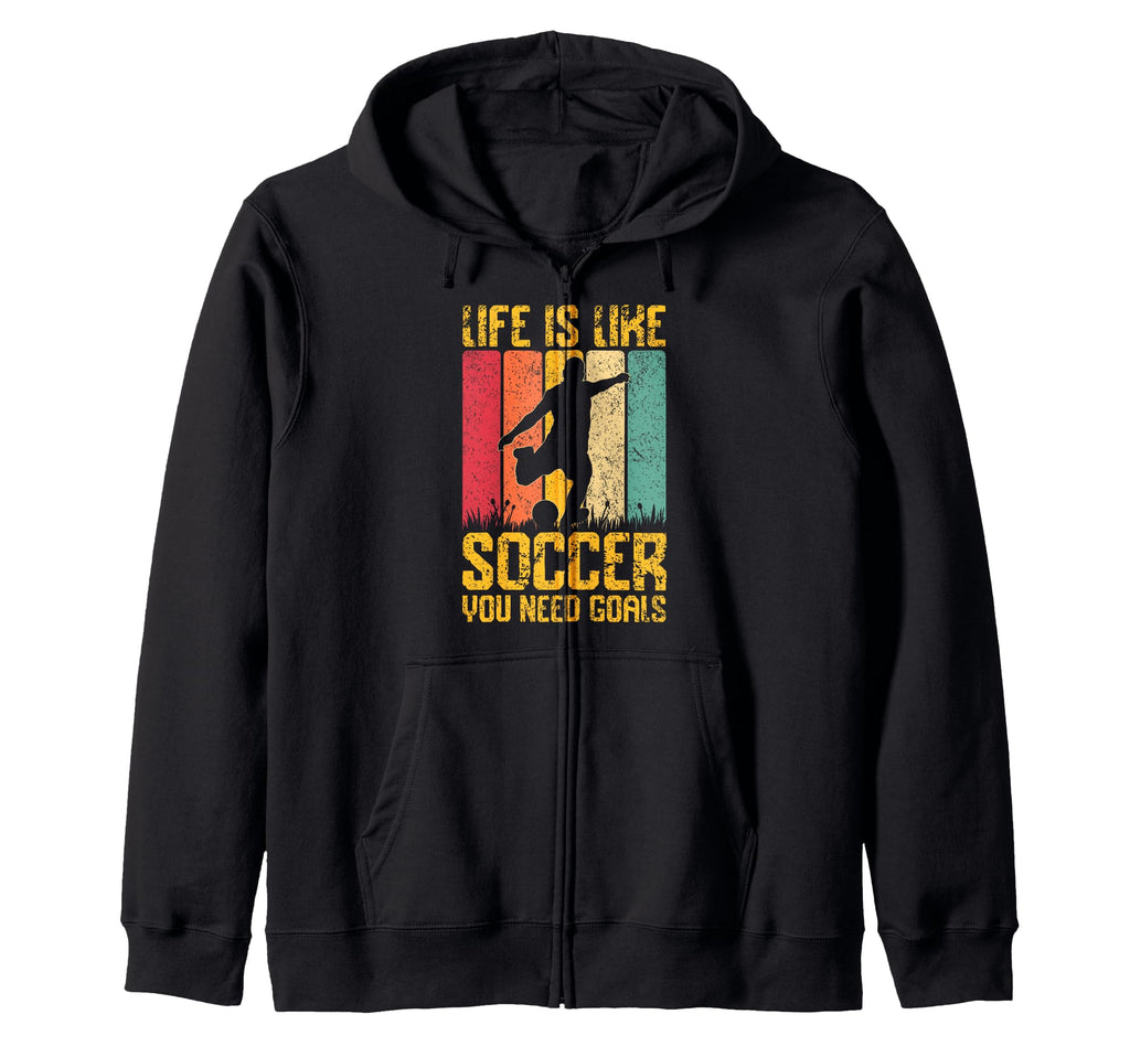 Life Is Like Soccer You Need Sweatshirt - Minimalist Print for Adults