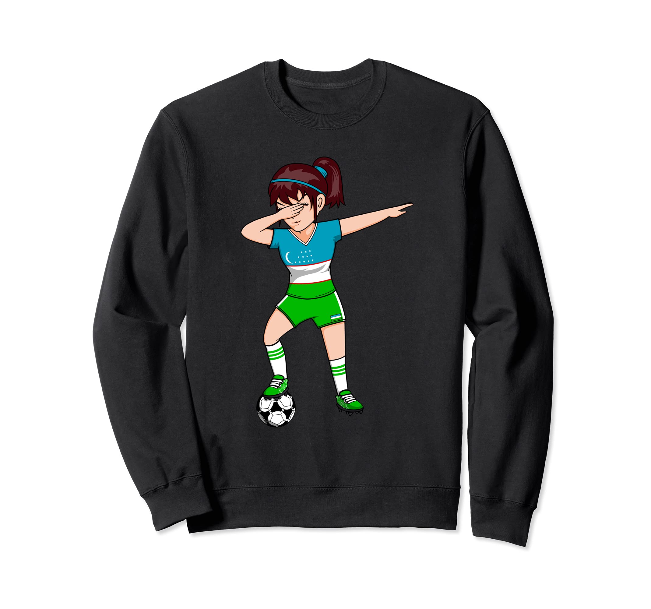 Dabbing Soccer Uzbekistan Jersey Sweatshirt - Streetwear Style Men Women