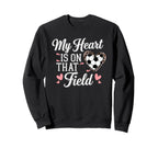 My Heart Is That Field Soccer Mom Sweatshirt - Casual Everyday Wear Unisex