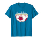 Barcelona City Skyline Soccer Sports T-Shirt - Unique Graphic for Adults