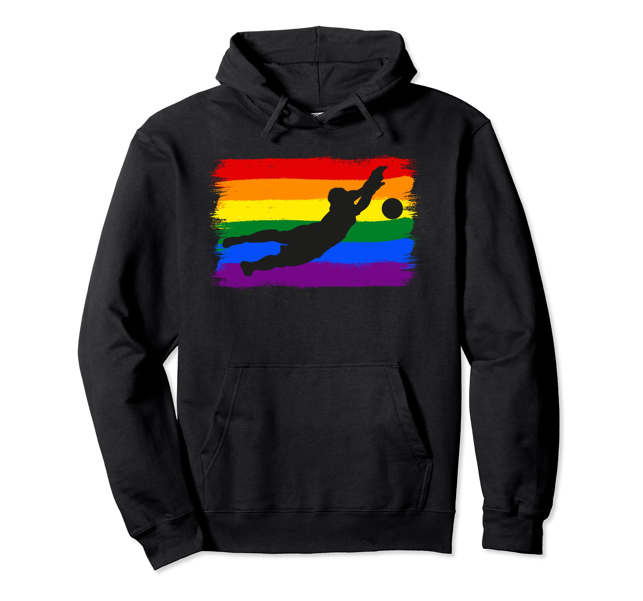 Lgbt Rainbow Flag Soccer Football Hoodie - Custom Art Print Unisex