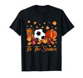 Tis Season Soccer Pumpkin Autumn Fall T-Shirt - Unique Graphic Men Women