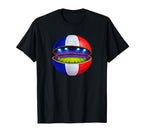 French Flag Soccer Stadium Inside T-Shirt - Casual Everyday Wear Unisex