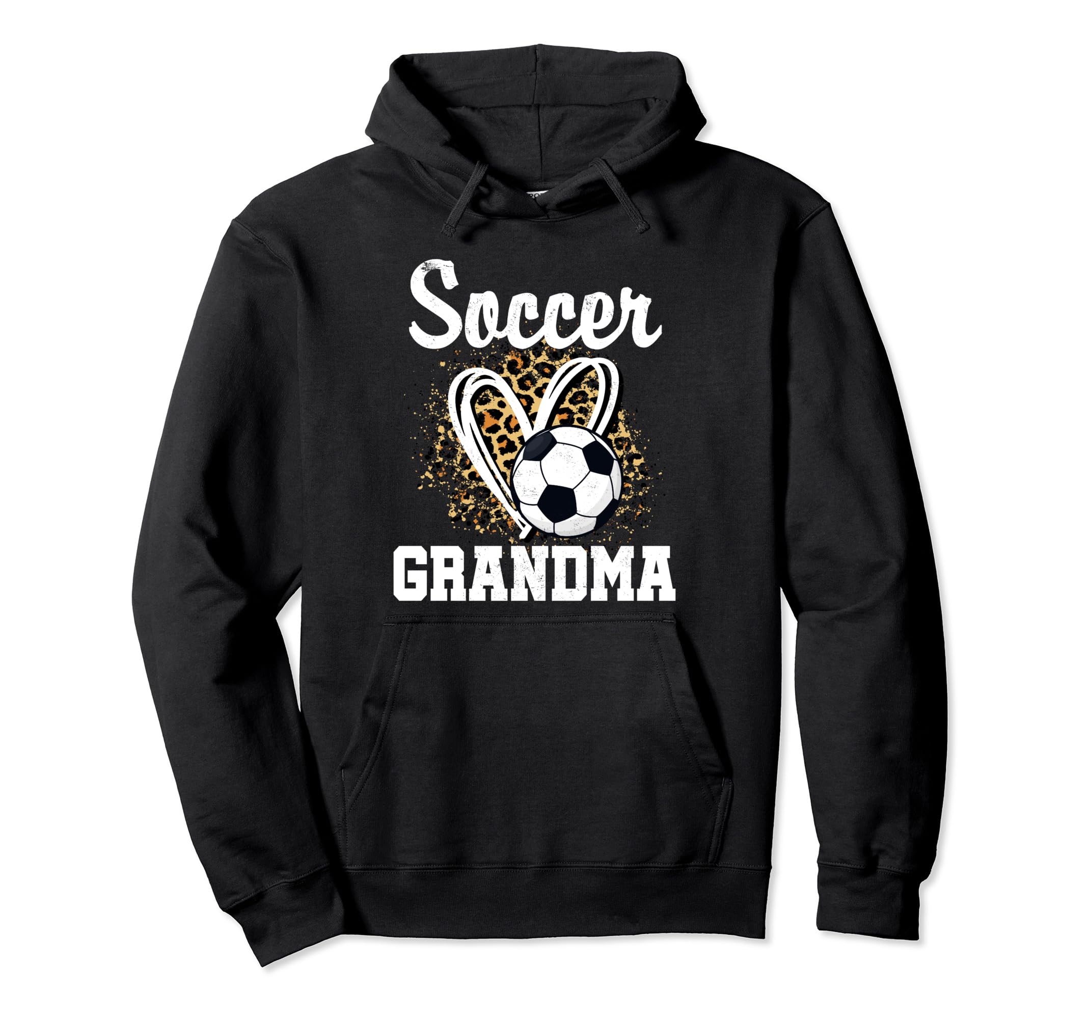 Soccer Grandma Leopard Heart Matching Hoodie - Novelty Apparel Unisex