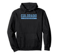 Colorado Soccer Sky Blue Text Hoodie - Trendy Graphic for Adults
