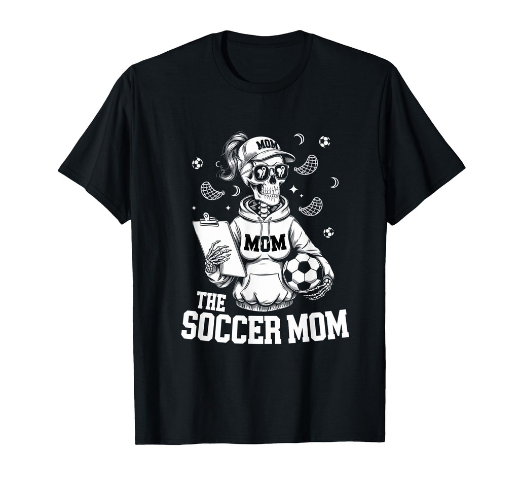 Soccer Mom Skeletton Halloween T-Shirt - Casual Everyday Wear Men Women