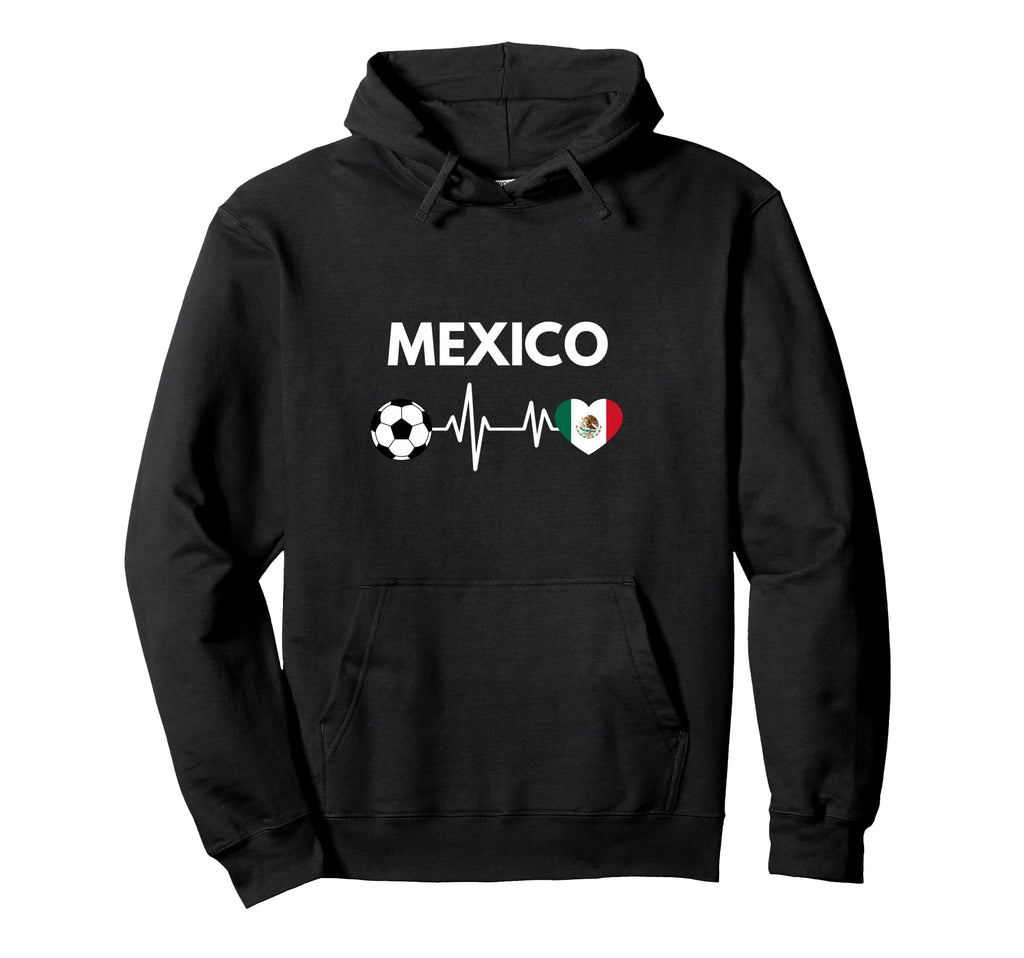 Mexico Flag Heartbeat Soccer Hoodie - Casual Everyday Wear Men Women