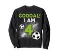 4Th Birthday Soccer Theme 4Year Old B Sweatshirt - Graphic Print Unisex