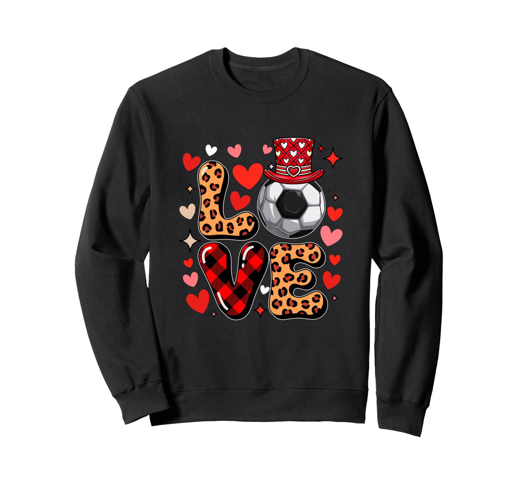 Love Leopard Hearts Valentines Day Sweatshirt - Aesthetic Graphic Unisex