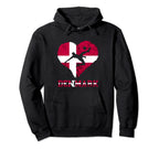 Danish Flag Denmark Flag Heart Hoodie - Custom Art Print for Adults