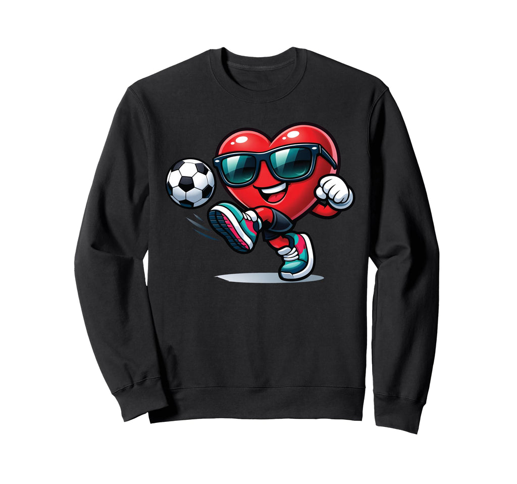 Funny Heart Playing Soccer Gifts Sweatshirt - Streetwear Style for Adults