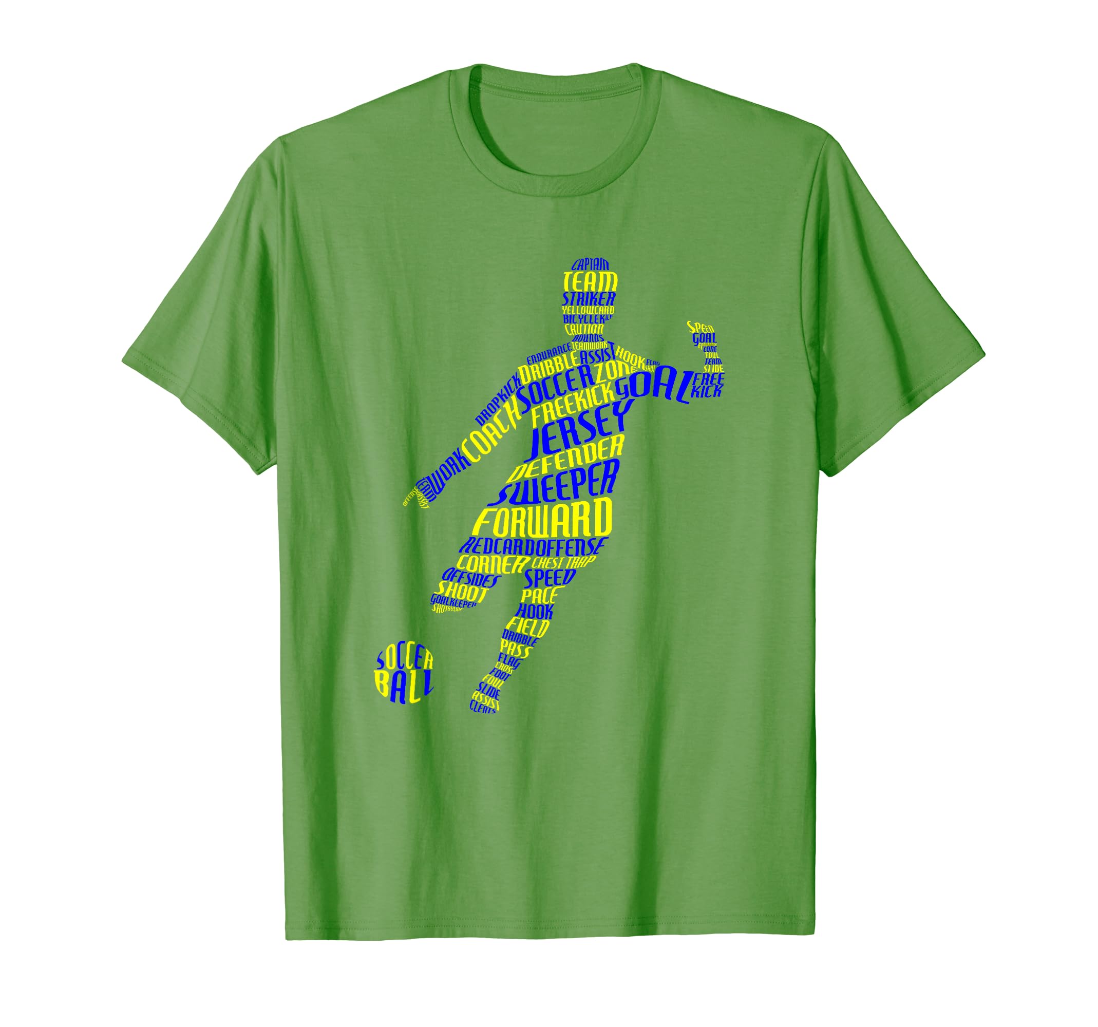 Soccer Player Typography Word Art T-Shirt - Novelty Apparel for Adults