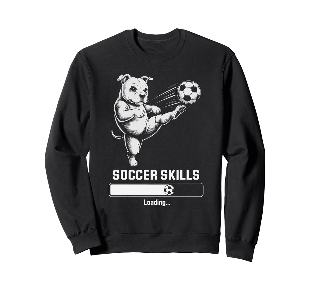 Soccer Pug Skills Loading Dog Sweatshirt - Casual Everyday Wear Unisex