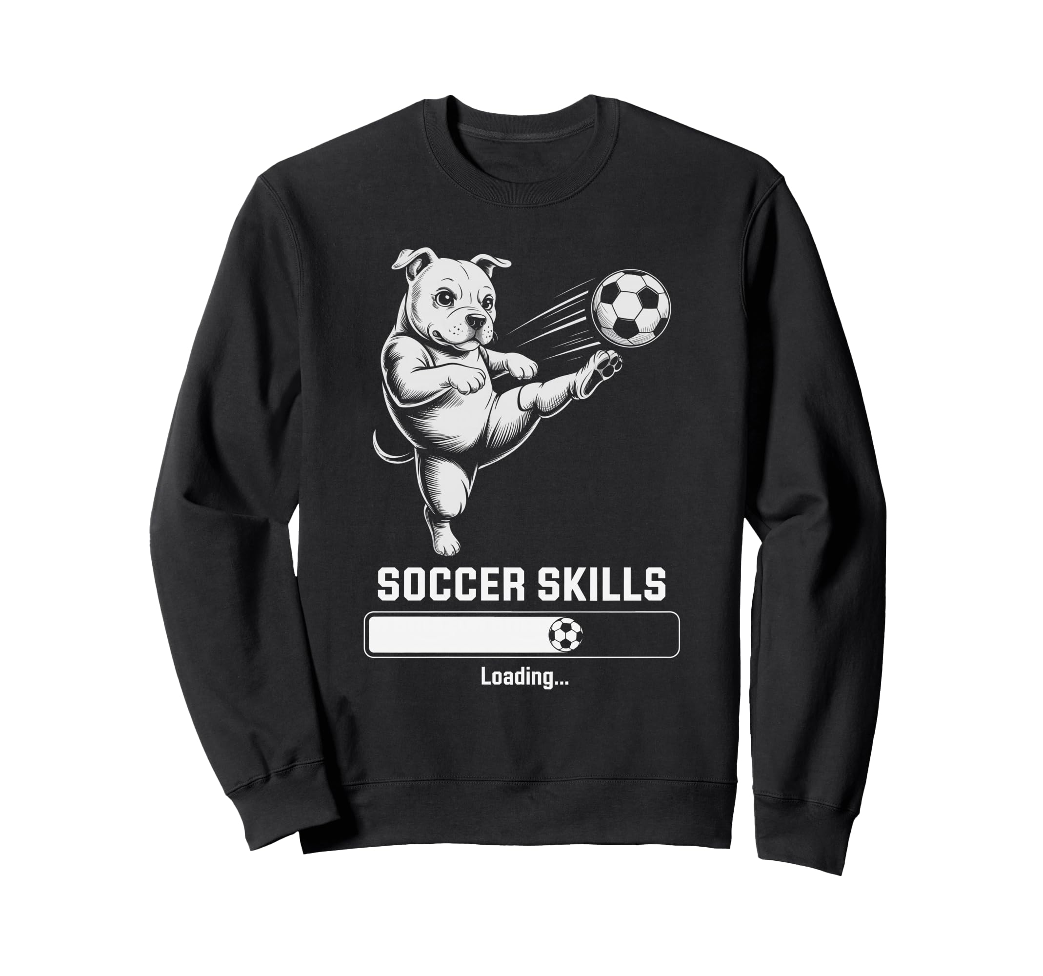 Soccer Pug Skills Loading Dog Sweatshirt - Casual Everyday Wear Unisex