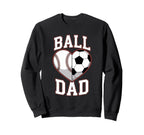Ball Dad Heart Baseball And Sweatshirt - Streetwear Style for Adults