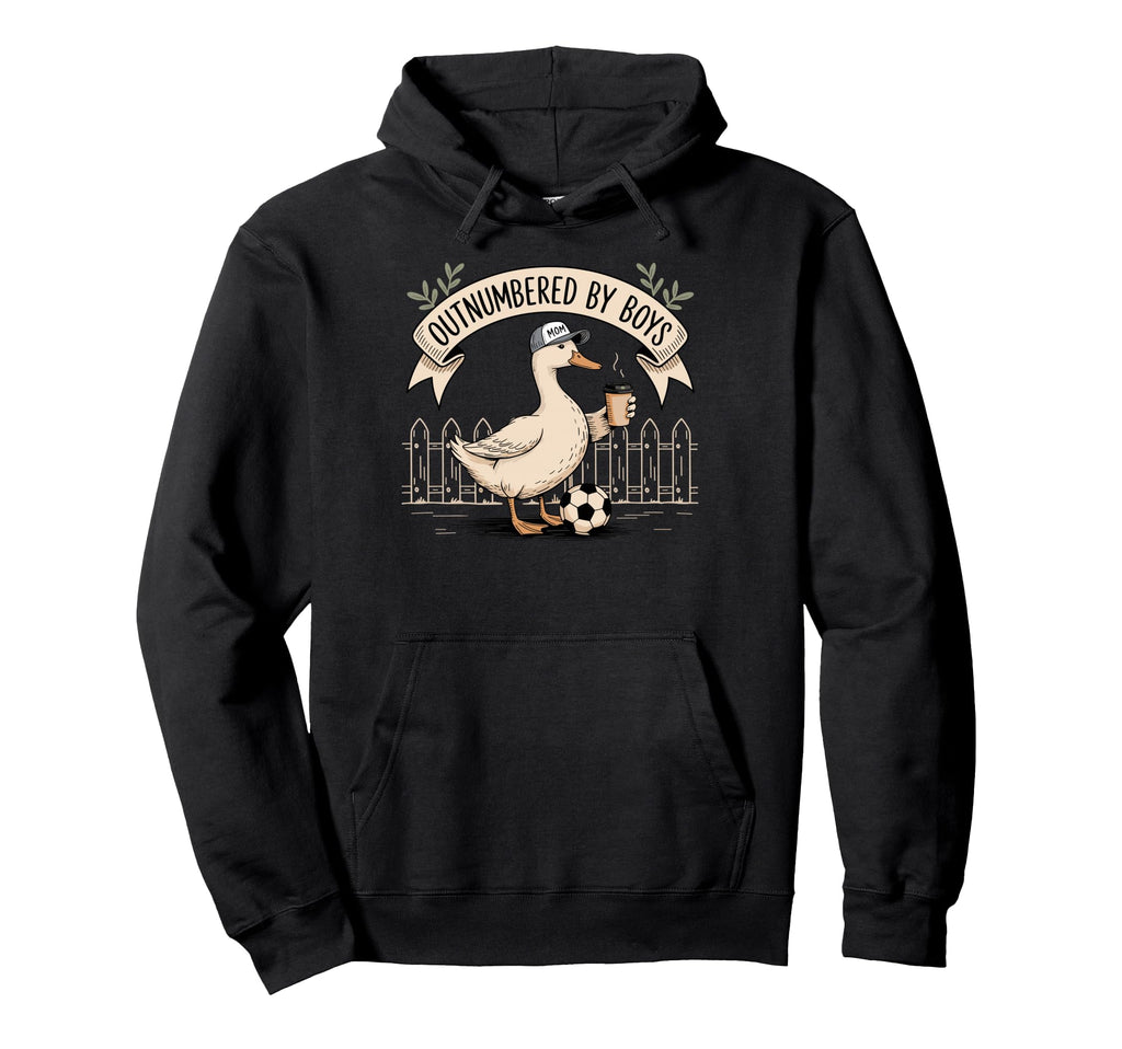 Outnumbered Funny Mom Goose Soccer Hoodie - Minimalist Print Unisex
