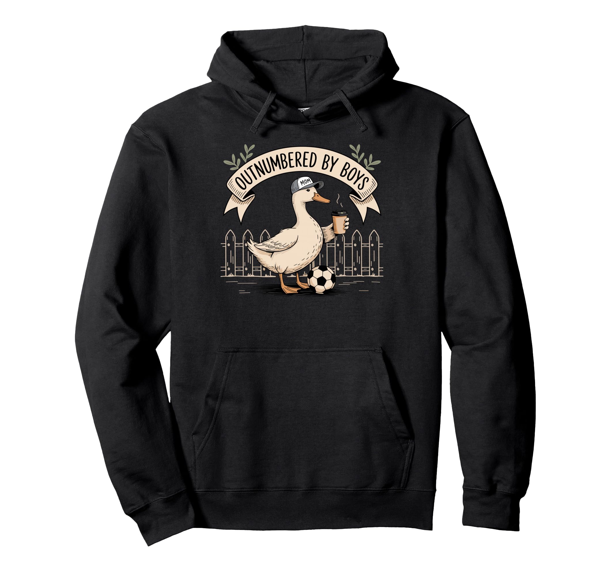 Outnumbered Funny Mom Goose Soccer Hoodie - Minimalist Print Unisex