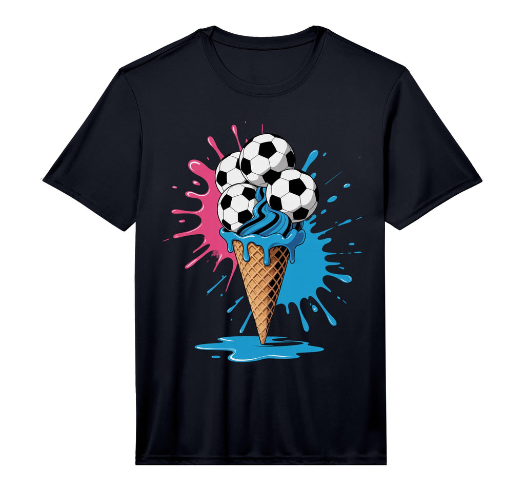 Ice Cream Soccer Ball Drip Game Soccer T-Shirt - Unique Graphic for Adults