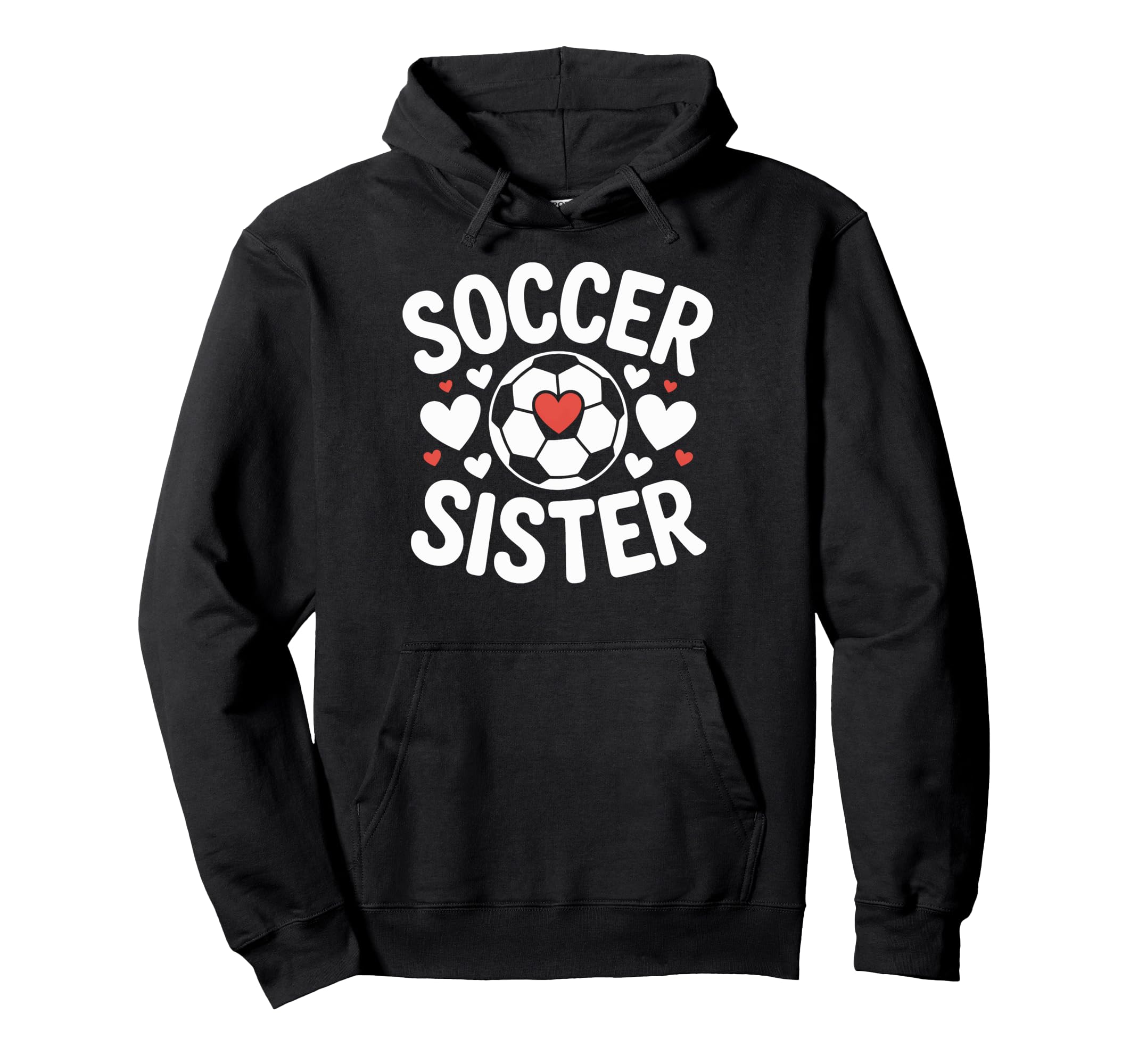 Soccer Sister Heart Soccer Player Hoodie - Trendy Graphic for Adults