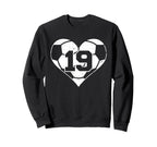 Soccer Number 19 Jersey Funny Sweatshirt - Novelty Apparel for Adults
