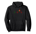 Heartbeat Ekg Pulse Portuguese Soccer Hoodie - Novelty Apparel for Adults