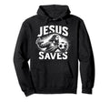 Jesus Saves Soccer Goalie Hoodie - Aesthetic Graphic for Adults