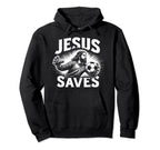Jesus Saves Soccer Goalie Hoodie - Aesthetic Graphic for Adults